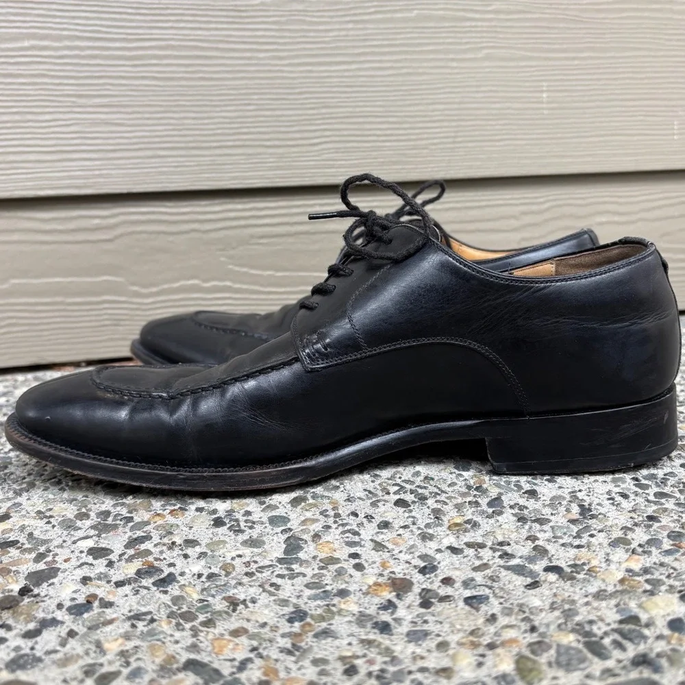 Magnanni Men's Black Leather Apron Split Toe Derby Dress Shoes 11323 Size 10 M